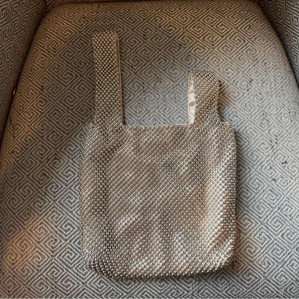 Jessica McClintock Cream Satin Lined Bag
